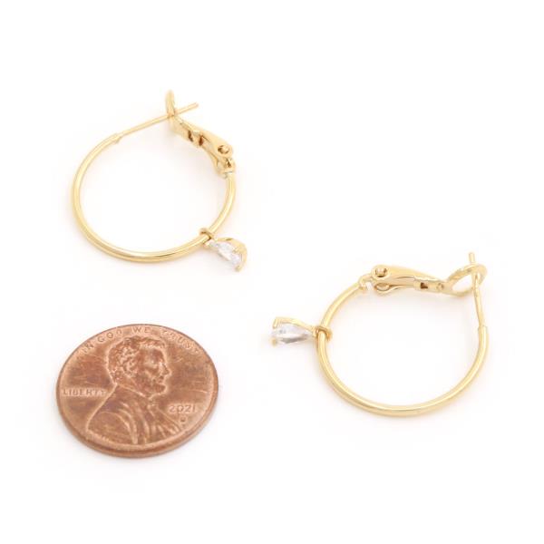 14K GOLD DIPPED HOOP 925 SILVER POST EARRING