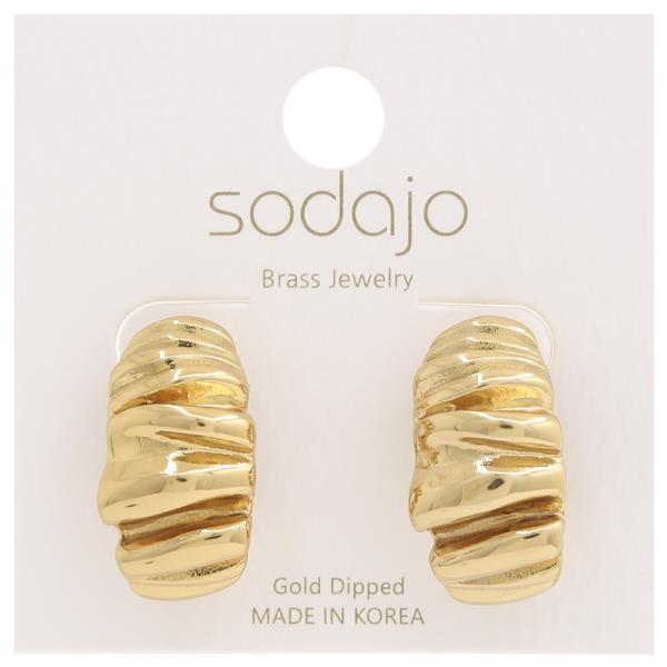 SODAJO GOLD DIPPED BRASS METAL POST EARRING