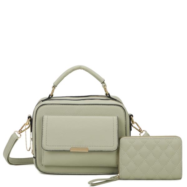 2IN1 SMOOTH SATCHEL W WALLET SET