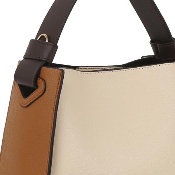 2IN1 TWO TONE HANDLE SATCHEL W CLUTCH BAG SET