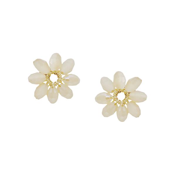 FLOWER BEADED POST EARRING