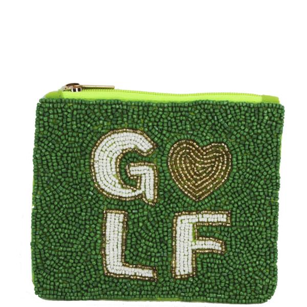 SEED BEAD GOLF COIN PURSE BAG