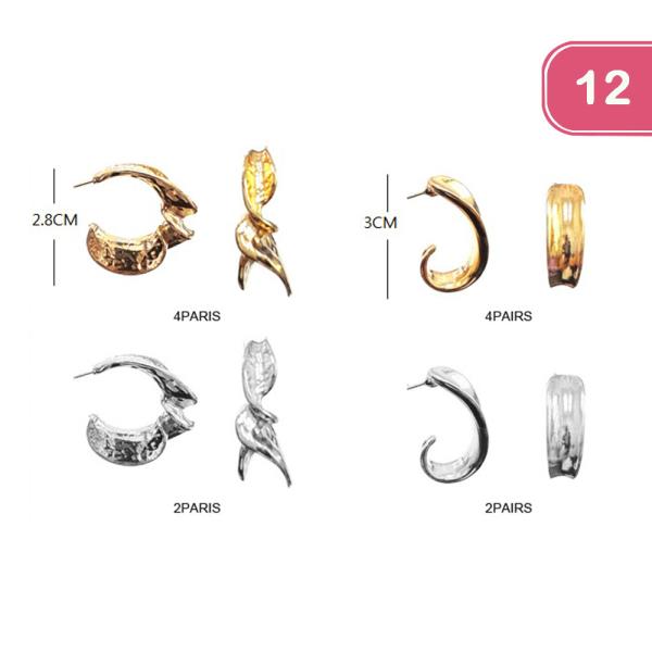 MIXED HOOP EARRINGS (12 UNITS)