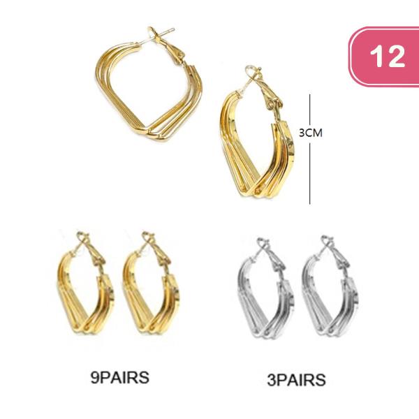 DOUBLE LAYER HOOP EARRING (12 UNITS)