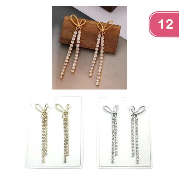 RHINESTONE DANGLE EARRINGS (12 UNITS)