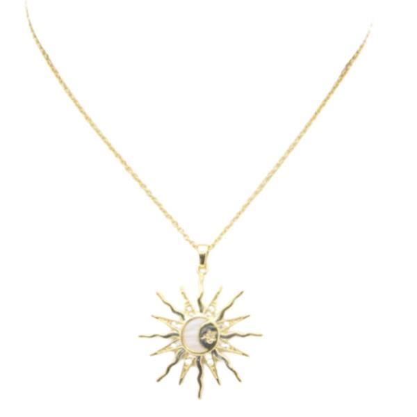 CZ SUN PENDANT NECKLACE