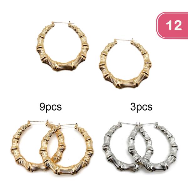 BAMBOO HOOP EARRING (12 UNITS)