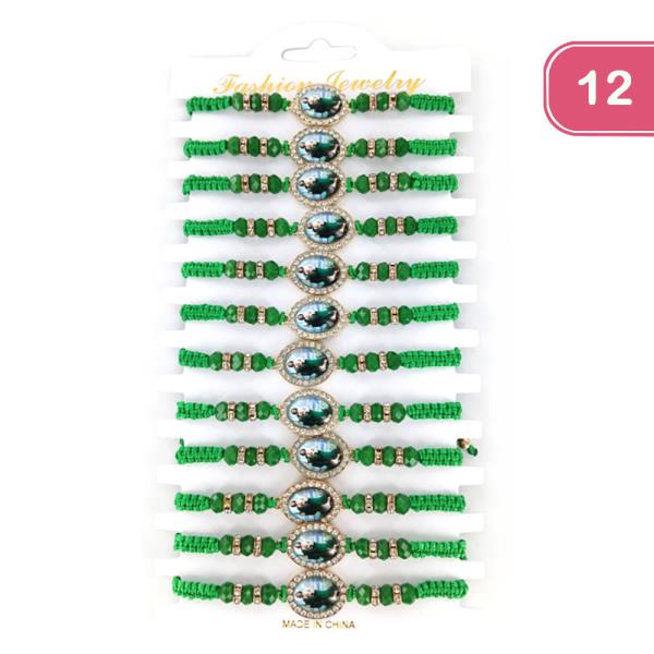 SAN JUDAS ADJUSTABLE BEADED THREAD BRACELET (12 UNITS)