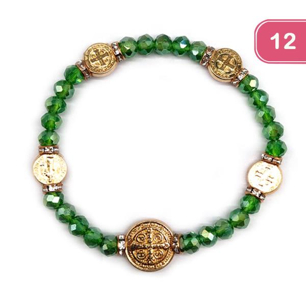 BEADED RELIGIOUS BRACELET (12 UNITS)