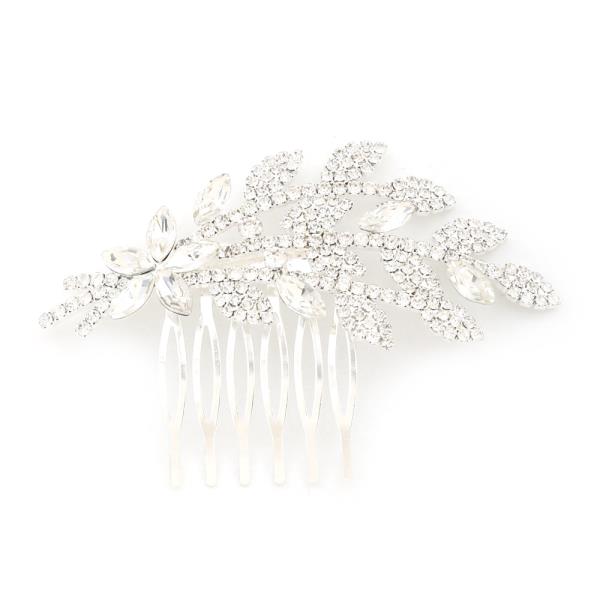 FLOWER RHINESTONE HAIR COMB