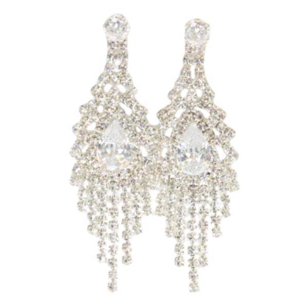 CRYSTAL RHINESTONE BRIDAL PARTY DANGLE EARRING