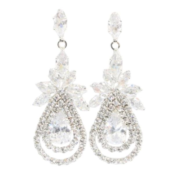 CRYSTAL RHINESTONE BRIDAL PARTY DANGLE EARRING