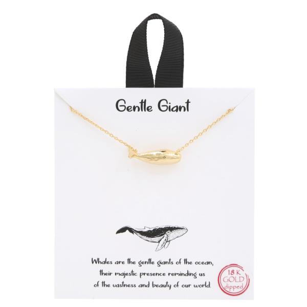 18K GOLD RHODIUM DIPPED WHALES GENTLE GIANT NECKLACE