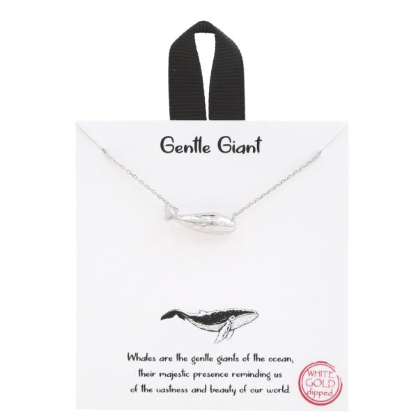 18K GOLD RHODIUM DIPPED WHALES GENTLE GIANT NECKLACE