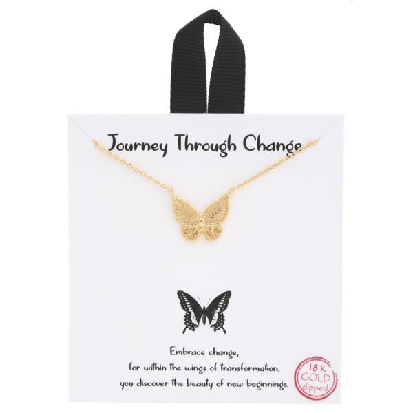 18K GOLD RHODIUM DIPPED BUTTERFLY JOURNEY THROUGH CHANGE NECKLACE