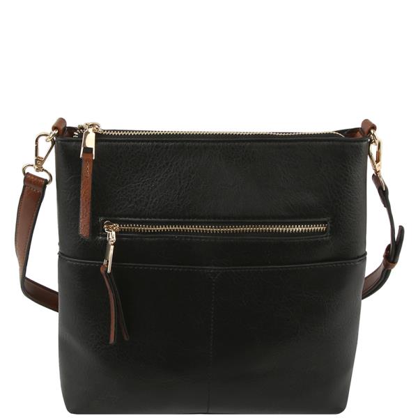 (ONLINE ONLY) PLAIN SMOOTH ZIPPER CROSSBODY BAG