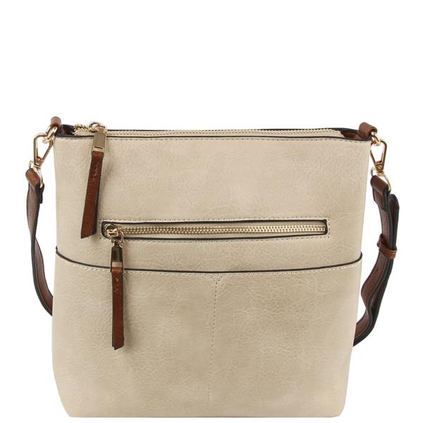 (ONLINE ONLY) PLAIN SMOOTH ZIPPER CROSSBODY BAG