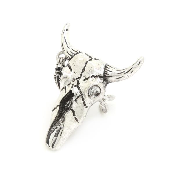 WESTERN CATTLE SKULL ADJUSTABLE METAL RING