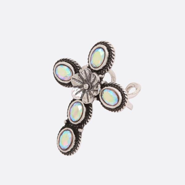 WESTERN CROSS TURQUOISE BEAD ADJUSTABLE RING