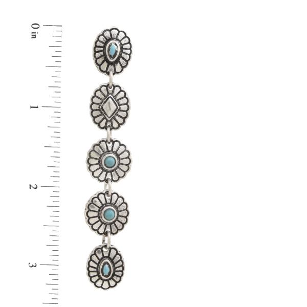 WESTERN FLOWER LINK METAL EARRING