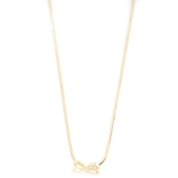 SODAJO BOW CHARM GOLD DIPPED NECKLACE