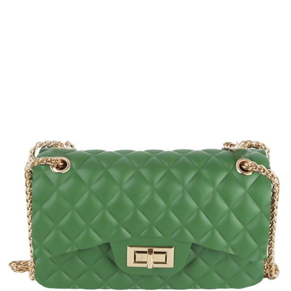 QUILTED TWIST LOCK CROSSBODY BAG