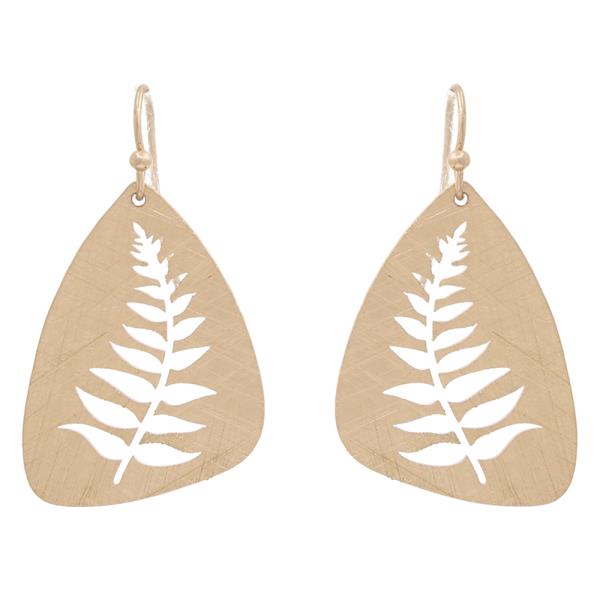 OPEN LEAF SHAPE HOOK EARRING