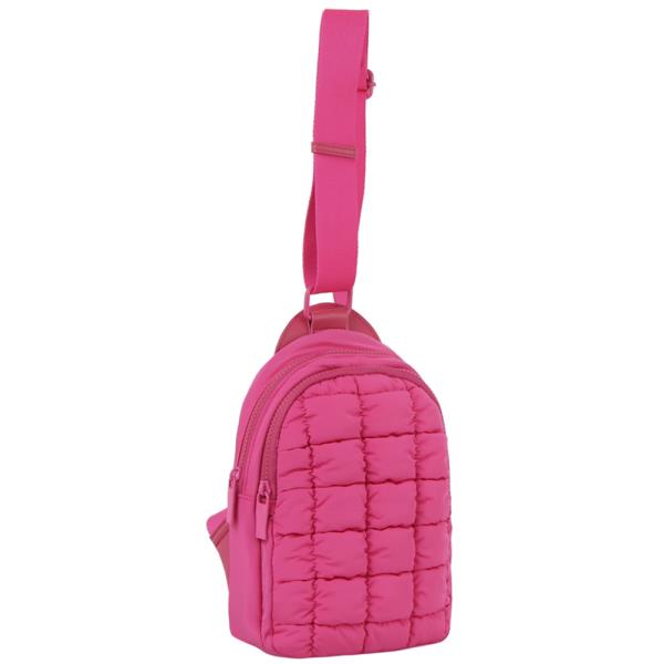 CUSHION QUILTED DESIGN SLING CROSSBODY BAG