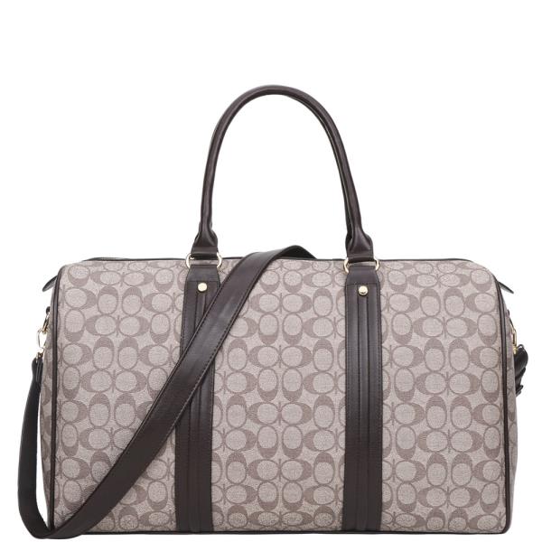 ROUND PATTERN TOTE BOSTON BAG WITH CROSSBODY