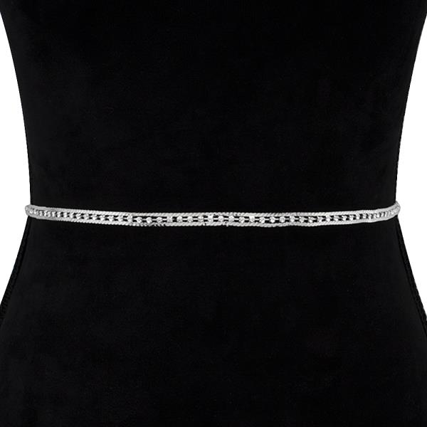 RHINESTONE LAYER DESIGN METAL BELT