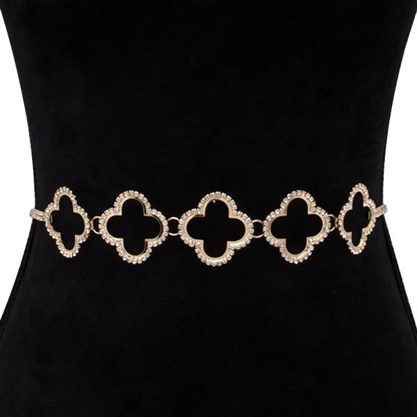 RHINESTONE CASUAL METAL BELT