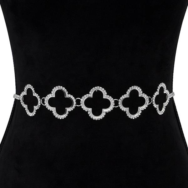 RHINESTONE CASUAL METAL BELT