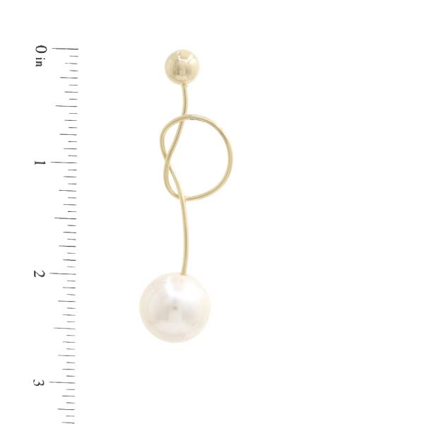 SODAJO PEARL BEAD LOOP GOLD DIPPED EARRING