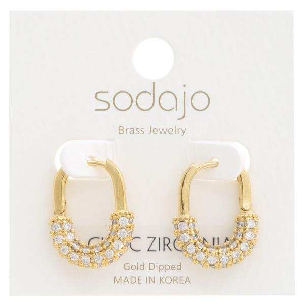 SODAJO CZ HOOP GOLD DIPPED EARRING