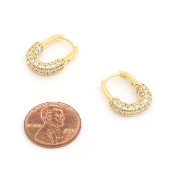 SODAJO CZ HOOP GOLD DIPPED EARRING