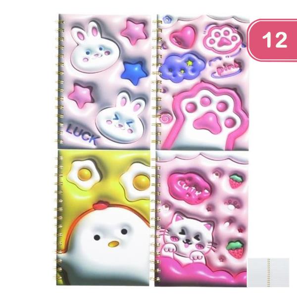 CUTE ANIMAL AND STAR NOTEBOOK (12 UNITS)