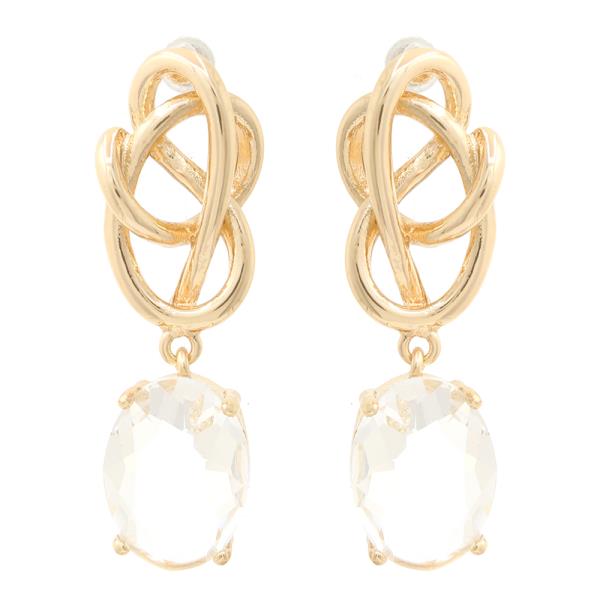 KNOT CRYSTAL GEM DANGLE EARRING