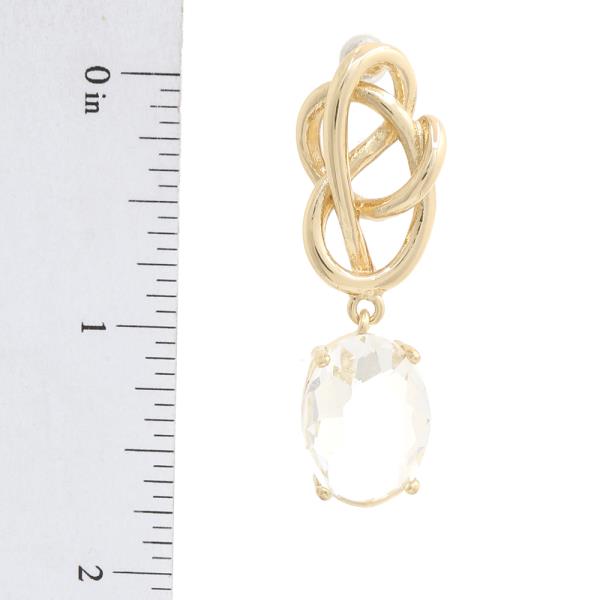 KNOT CRYSTAL GEM DANGLE EARRING