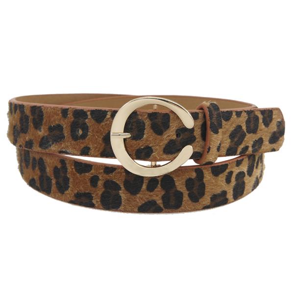 FLAT C BUCKLE LEOPARD BELT