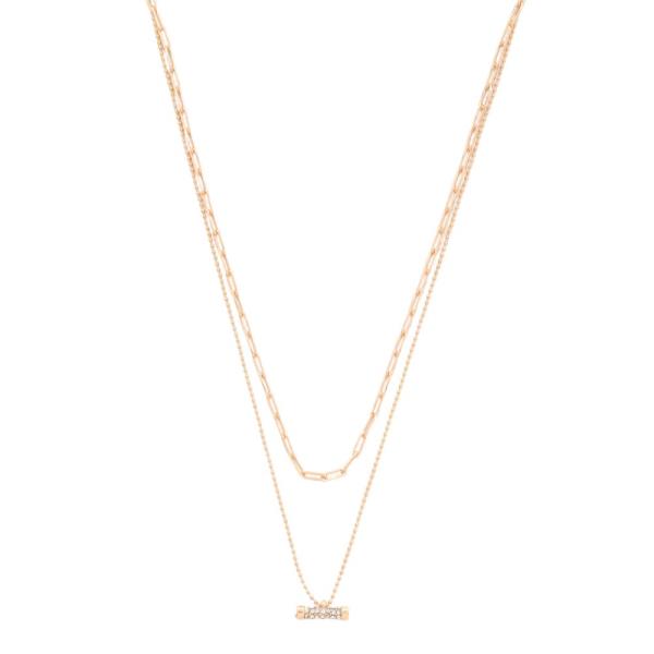 SODAJO GOLD DIPPED 2 LAYERED METAL CHAIN NECKLACE