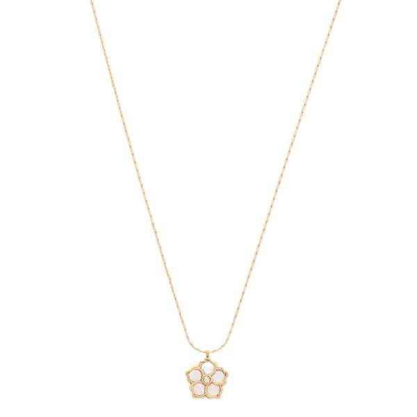 SODAJO GOLD DIPPED BRASS FLOWER PENDANT NECKLACE