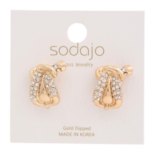 SODAJO GOLD DIPPED RHINESTONE EARRING