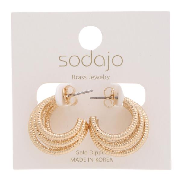 SODAJO GOLD DIPPED HOOP EARRING