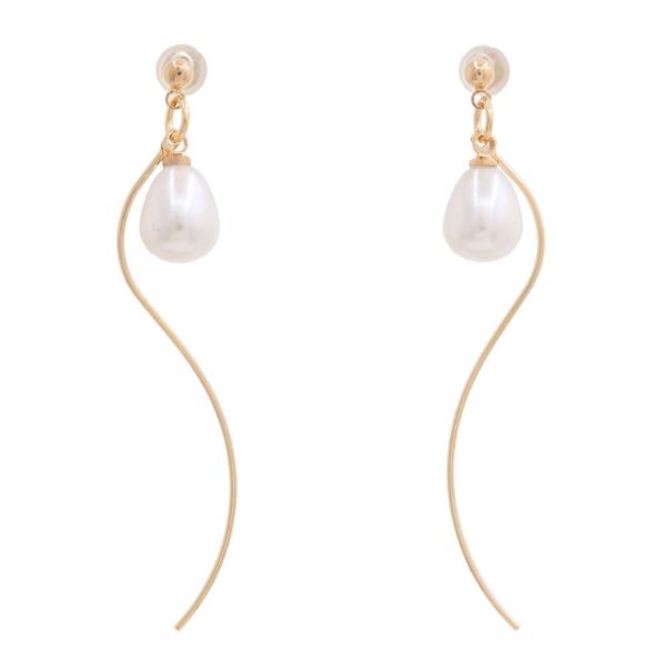 SODAJO GOLD DIPPED PEARL S DANGLE EARRING