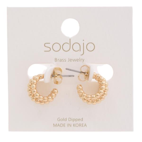 SODAJO GOLD DIPPED BALL HOOP EARRING