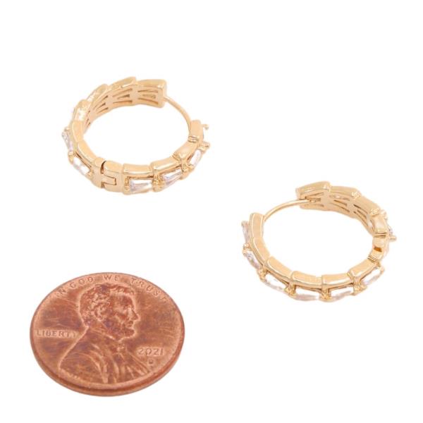 SODAJO GOLD DIPPED CZ HOOP EARRING