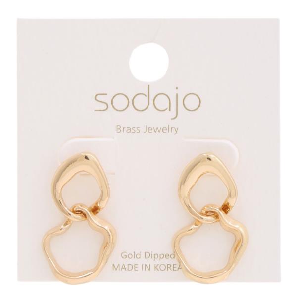 SODAJO GOLD DIPPED DOUBLE ROUND EARRING