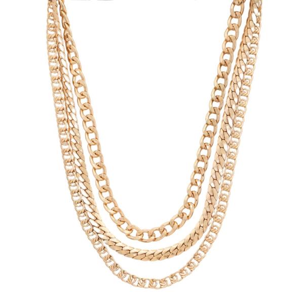 SDJ 3 LAYERED METAL CHAIN NECKLACE