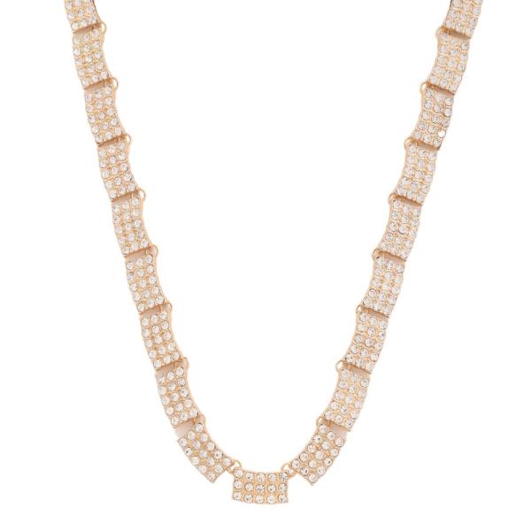 SDJ RECTANGLE RHINESTONE NECKLACE