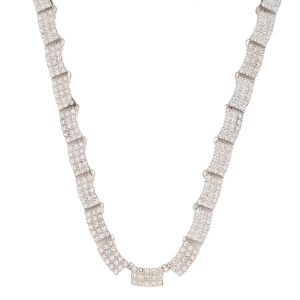 SDJ RECTANGLE RHINESTONE NECKLACE